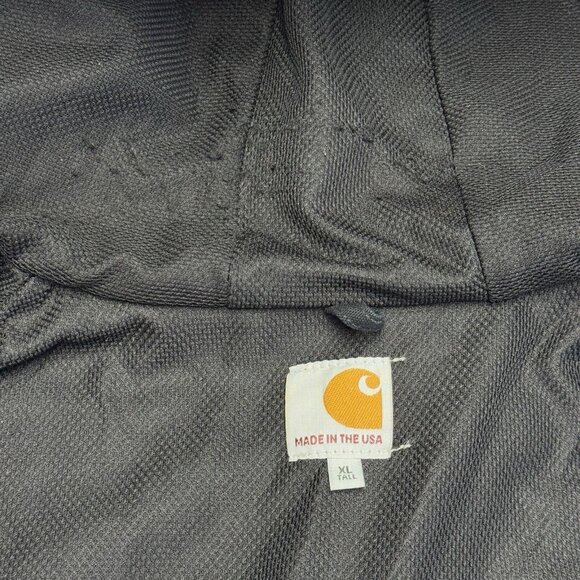 Vintage Carhartt J131 Jacket Mens XL Tall Black Full Zip Thermal Lined USA - Picture 8 of 12